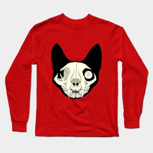 Cat Skull With Pearl Long Sleeve T-Shirt